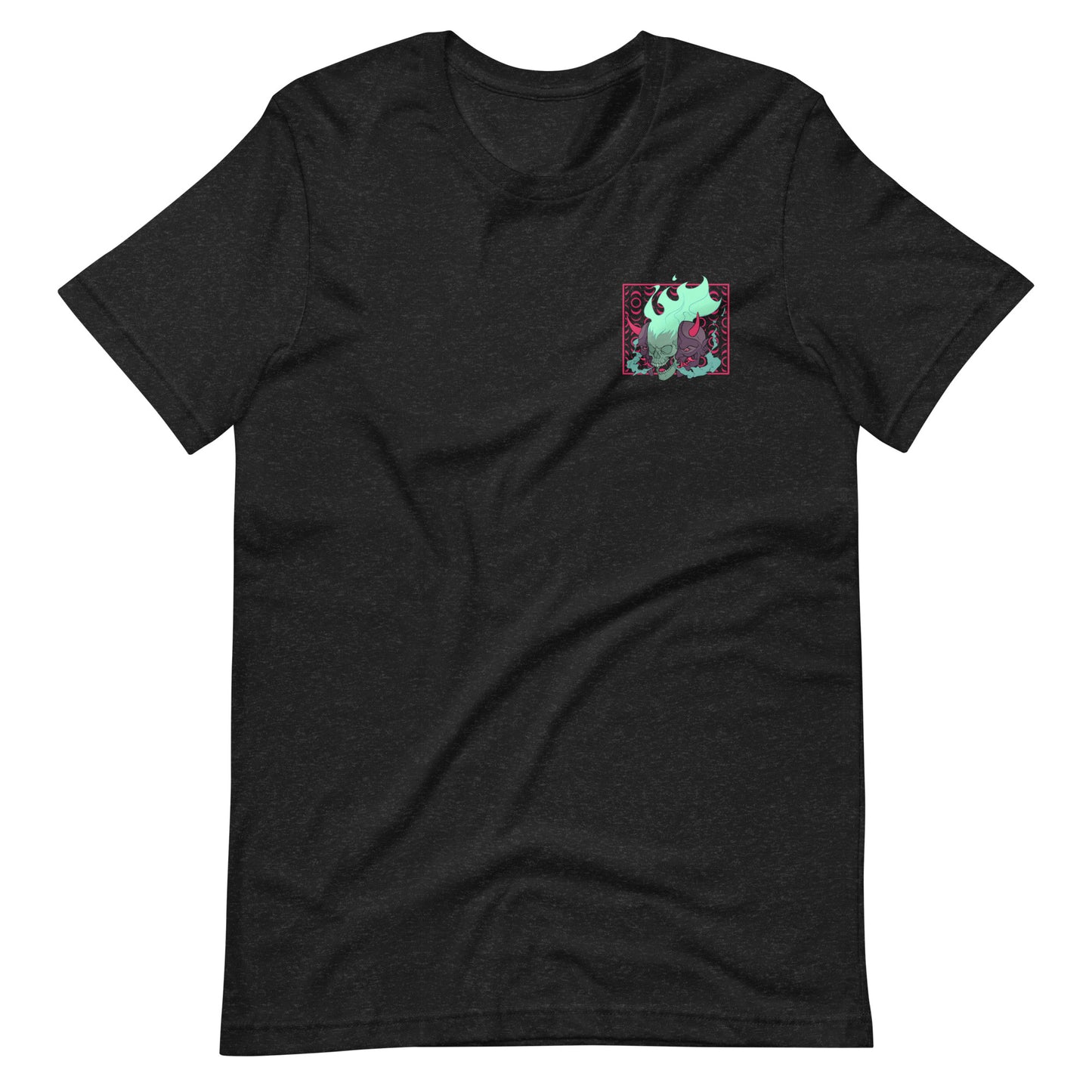 "Unmasked" Unisex T-Shirt (Heather Black, BACKPRINT)