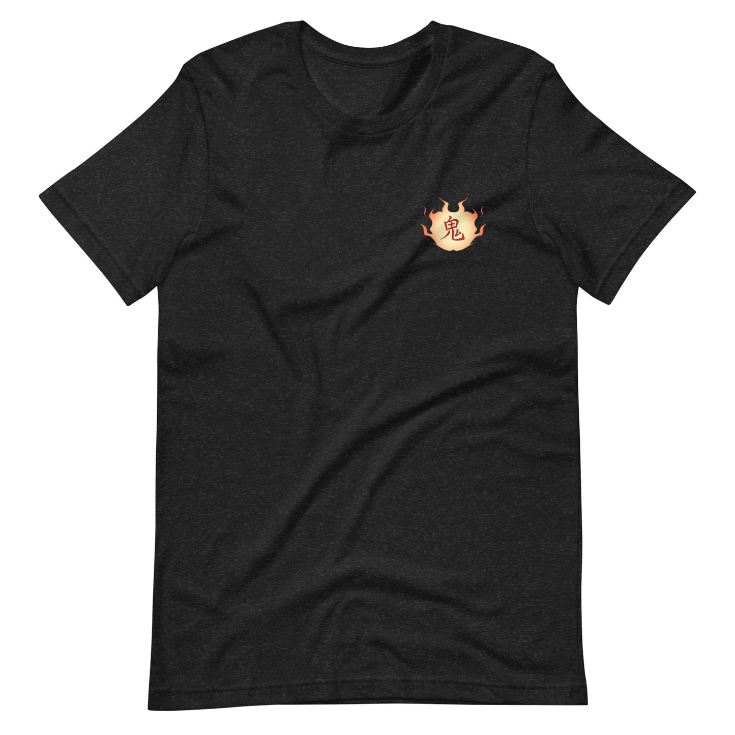 "ONI FIRE" Unisex T-Shirt (Heather Black, BACKPRINT)