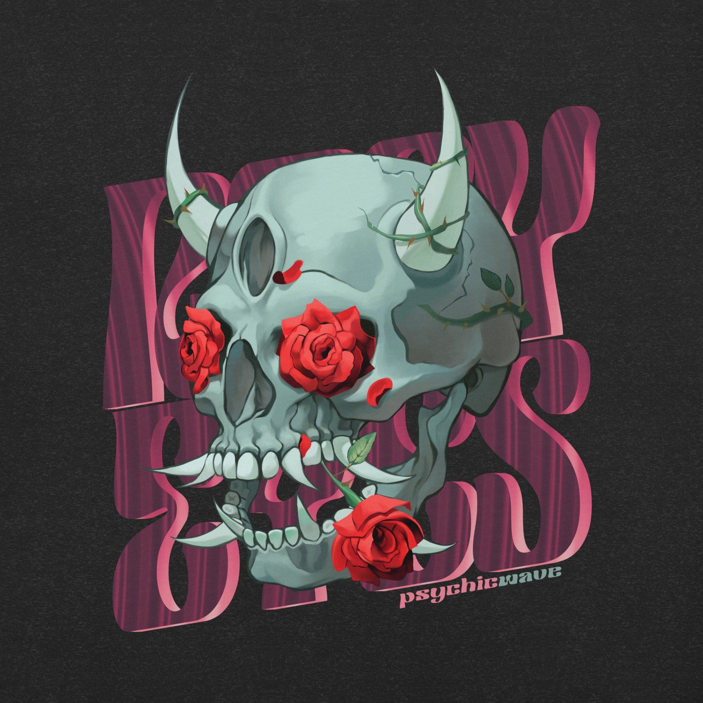 "Rosy Eyes" Unisex T-Shirt (Heather Black)