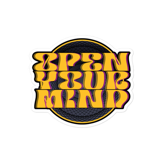 "Open Your Mind (Text)" Bubble-free Sticker